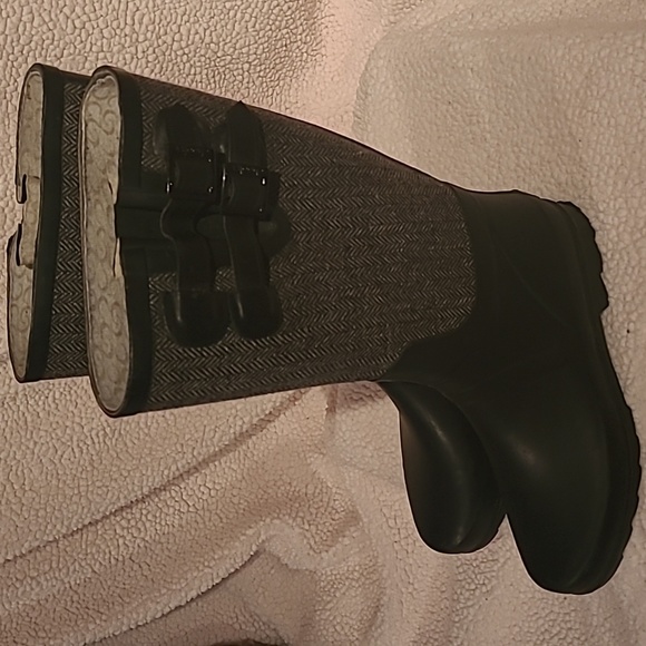 Chooka women's rain boots black and gray tweed 2 buckles size 9 - Picture 4 of 7